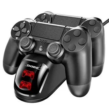 Rápido carregamento, estação de suporte carregador com dual USB, alça para PS4 / PS4 Slim / PS4 Pro jogo controlador de Joystick Gamepad