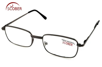 = SCOBER Cristal Natural Óculos de Leitura = !DOIS PARES! Completa-Rim De Alta Qualidade Da Liga Do Quadro Homens Mulheres Óculos +1 +1.5 +4