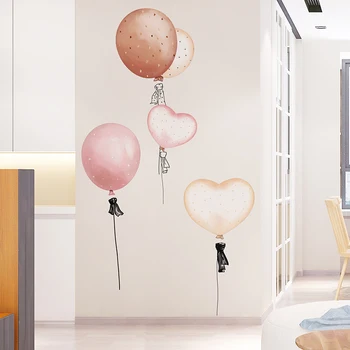 [SHIJUEHEZI] Menina dos desenhos animados do Lua Adesivos de Parede DIY Balão Mural Decalques para Crianças de Quartos de Bebê Quarto do Berçário a Decoração Home