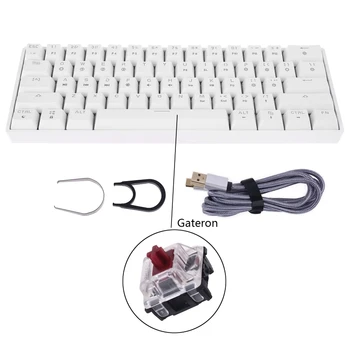 SK61 Mini Portátil 60% Teclado Mecânico Gateron Switches ópticos RGB Retroiluminado com Troca a Quente com Fio Teclado de Jogos para PC Mac