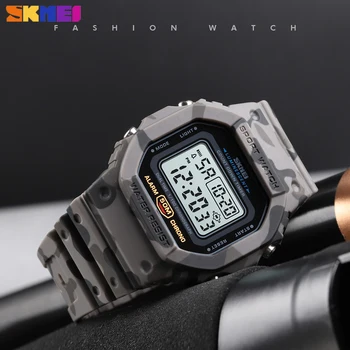 SKMEI Sports Chrono Mens Relógios Militares Impermeável Relógio de Luxo Display LED Eletrônica relógio de Pulso relógio de Pulso Relógio Masculino