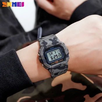 SKMEI Sports Chrono Mens Relógios Militares Impermeável Relógio de Luxo Display LED Eletrônica relógio de Pulso relógio de Pulso Relógio Masculino
