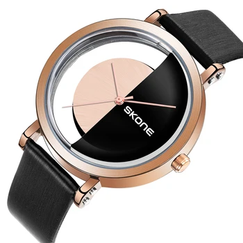 SKONE Mens Watch 2020 Relógios de Quartzo Mulheres relógio de Pulso de Quartzo de Esportes de Relógio de Couro Amante de Relógios Impermeável relógio de Pulso Relógio
