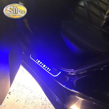SNCN 4PCS Carro LED Soleira da Porta Para Infiniti FX35 FX37 FX30 FX50 Ultra-fino Acrílico LED Dinâmica de boas-Vindas Luz Raspar a Placa do Pedal