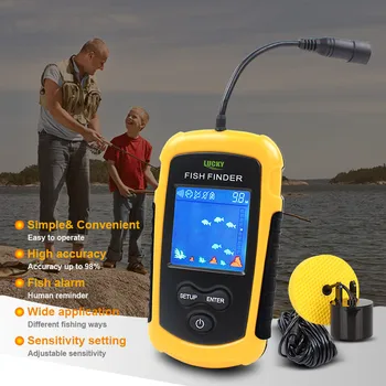 SORTE Portátil inventor dos Peixes de sonar 100M Sonar LCD Sirenes de Eco Fishfinder sonar para pesca em russo FFC1108-1