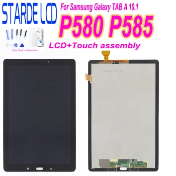 STARDE LCD Para Samsung Galaxy Tab de UM ecrã de 10.1 P580N P580 P585 tela LCD Touch conjunto do Digitador da Tela de 10.1