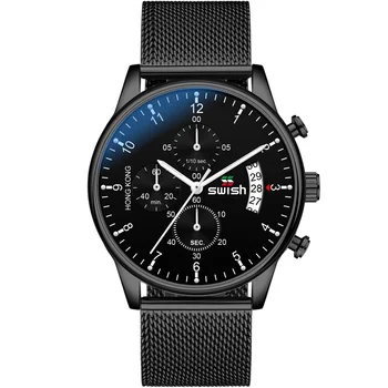 SWISH 2020 de melhor Marca de Luxo Homens Relógios Impermeável de Aço Inoxidável do relógio de Pulso Cronógrafo masculino Casual Relógio de Quartzo