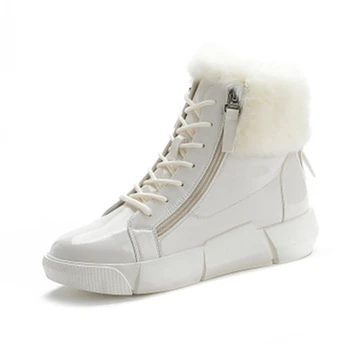 SWYIVY Inverno Mulheres de Neve Tornozelo Botas Impermeáveis 2019 Nova Ins Quente Luz Feminino de Algodão, Sapatos de Plataforma de Moda de Peles de Neve Ankle Boots
