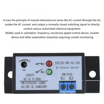 SZC25-NÃO-AL-CH Auto-Abastecimento Ajustável Normalmente Aberto CA de Detecção de Corrente do Interruptor de CA 0.5-50A.
