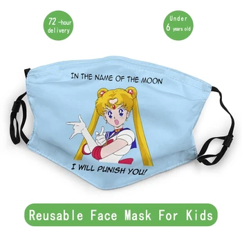Sailor Moon Ulzzang Crianças Não-Descartável Máscara Facial À Prova De Poeira Máscara De Proteção Respirador Boca Abafar