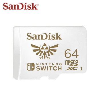 SanDisk 256 GB Cartão MicroSD Nintendo Mudar Autorizado Mario Tema 128G Cartão do TF Cartão de Memória de Alta Velocidade Para o Jogo de Cartão de Expansão