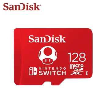 SanDisk 256 GB Cartão MicroSD Nintendo Mudar Autorizado Mario Tema 128G Cartão do TF Cartão de Memória de Alta Velocidade Para o Jogo de Cartão de Expansão