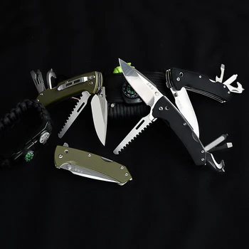 Sanrenmu multifuncional de dobramento de facas práticas ferramentas multi-uso deserto sobrevivência durabilidade chave de fenda+abertura+ropecutter