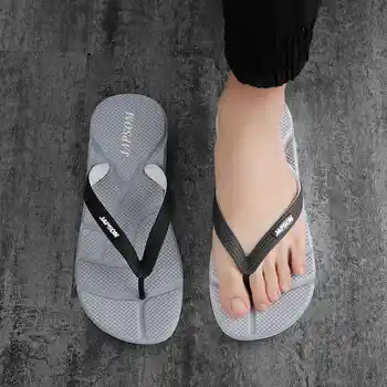Sapatos de homem Massagem Suave Chinelos Homens Exterior Praia Flip-Flops Verão Pinças Casual Homem Sapatos de Mens Casa Confortável Chanclas C27