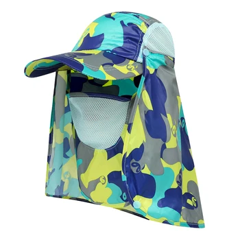 Seca rápido, pára-Sol com Protecção UV de Pesca Aba Caps Homens Mulheres Protetor solar Removível Orelha Pescoço Tampa Exterior Sportswear Acessórios