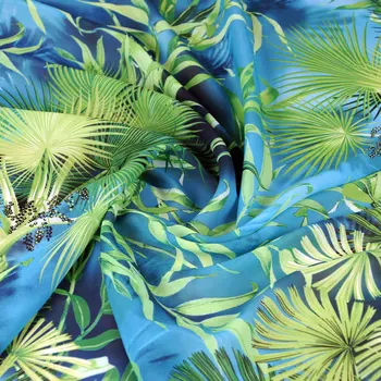 Selva verde imprimir chiffon macio lenço de tecido chiffon de poliéster fina de tecido para o vestido de costura DIY de retalhos de roupas de tissu au metros