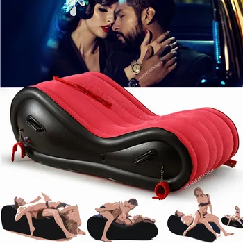 Sexo Inflável Almofada Travesseiro Com Algema De Veludo Macio Móveis Da Sala Preguiçoso Coussin Cadeira Para Adultos Casal Erótico De Casal