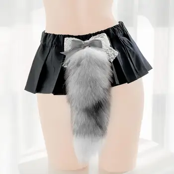 Sexy Animel Linda Fox & Cauda de Gato Acessórios Adereços Pin Bowknot Bonito Pingente Destacável Versátil Cosplay Destacável 30CM Caudas