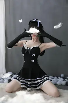 Sexy Fantasia de Boneca com Vestido de Uniforme Lingerie Erótica Função de reproduzir as Mulheres de Lingerie Sexy Cosplay francês Avental de Empregada Servo Lolita