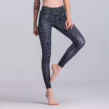 Sexy Leopard Impresso Esporte Leggings Mulheres Branca Preta De Fitness Calças De Yoga Ginásio Atlético Leggings Elástica Sport Usar Calças De 2018