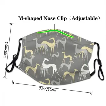 Sighthounds Reutilizáveis Unissex Adulto Máscara de Rosto de Cão de Whippet Anti Névoa Anti Poeira Tampa de Proteção do aparelho de respiração Boca-mufla