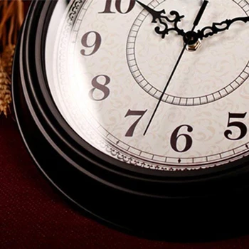 Silenciosa Não passando Rodada Contemprary Antigos Relógios de Parede (12 Polegadas) Decorativo Estilo Vintage,Preto