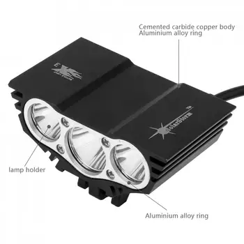 SolarStorm Exterior X3 XML T6 LED 4-Modo de Bicicleta Head Light de Ciclismo Frente da Lâmpada USB 5V
