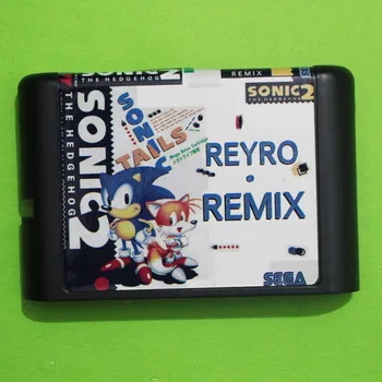 Sonic 2 Retro Remix de 16 bits MD Cartão de Jogo Para o Sega Mega Drive Para Gênesis