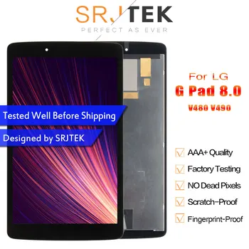 Srjtek Para LG G Pad 8.0 V480 V490 Display LCD de Matriz de Digitador da Tela de Toque do Painel de Sensor de Vidro Tablet Substituição do conjunto