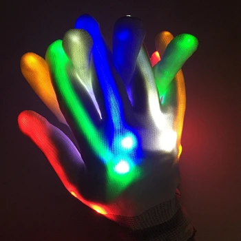Staraise Multicolor Crianças/Adultos LED Luvas de Dedo Luz de Halloween Natal Fornecimentos de Terceiros Dedo Brinquedos para festas