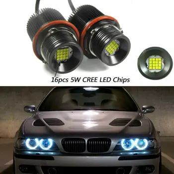 Substituição Luzes LED 160W Olhos de Anjo 7000K Anel marcador Para BMW E39 E60 E61 E87 E53 E63 E65 Peças Acessórios Carro Automotivo