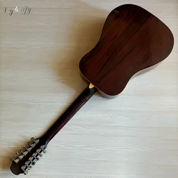 Sunburst cor Completa do projeto do tamanho do violão de 41 Polegadas madeira de Abeto superior acabamento de Alto brilho, 12 de seqüência de caracteres de Folk guitar