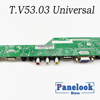 T. V53.03 Universal TV LCD Driver de Controlador de Placa de PC/VGA/USB Interface+7 placa-chave