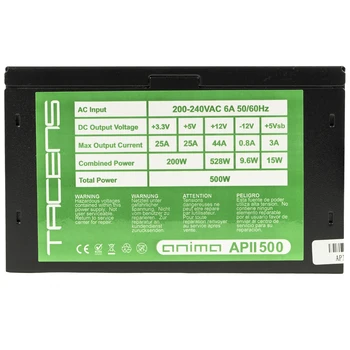 Tacens Anima APII500, fonte para PC DE 500 W, a atx 12 V, 14dB, Ventilador de 12 cm