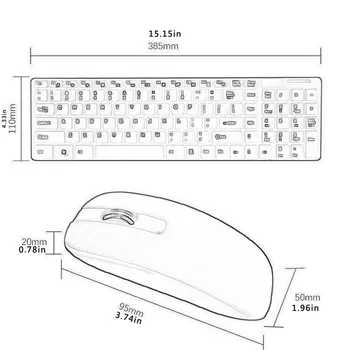 Teclado E Mouse Sem Fio Mini Teclado Multimídia Mouse Combo Conjunto Para Notebook Laptop Mac Desktop Material De Escritório