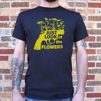 Tee básica Basta Olhar para As Flores T-Shirt (Mens) hip hop Algodão camiseta