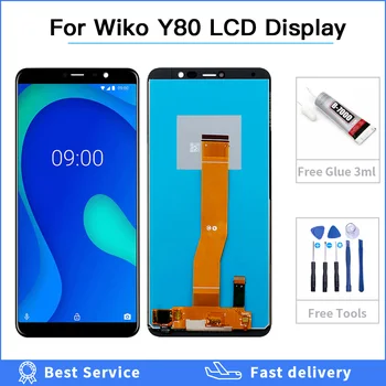 Testado está Bem Para Wiko Y80 Display LCD + Touch Screen Digitalizador Substituição do conjunto do lcd para o Wiko Y80 5.99
