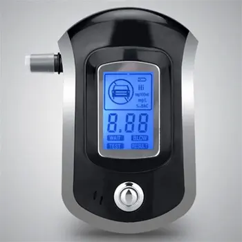 Testador de álcool Profissional do Bafômetro Digital Respiração Analyzer com Grande Visor LCD Digital 5 peças Bucais