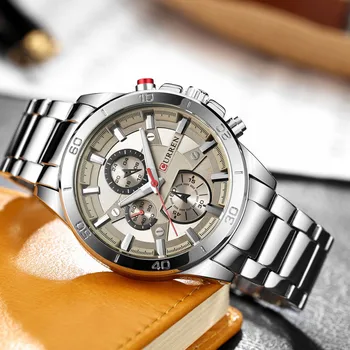 Top de marcas de Luxo, Homens cheios de aço Quartzo Relógio Homens de Negócios, Casual, Esportes Relógios Militares impermeável relógio de Pulso Relógio de VENDA Nova