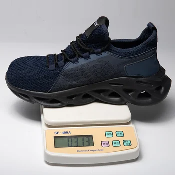 Trabalho & sapatos de Segurança Homens de Aço Toe Sapatos de Punção-Prova Caterpillar Tênis Respirável de Segurança Black Plus Size 39-46