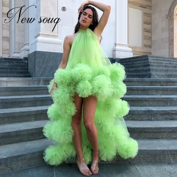 Turco Couture Nova Chegada A Noite, Um Vestido Longo Verde Menta 2020 Arábia Saudita, Dubai Camadas De Baile, Vestidos De Tapete Vermelho Da Cerimônia De Vestidos