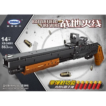 Técnica Xingbao Novo 24001 de blocos de Construção de Arma de Brinquedo Modelo Shootable Bala Crianças, Presente de Natal