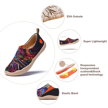UIN Mulheres Casual Sapatos Pintados a Pé Deslizamento Leve e Confortável Tela de Moda Tênis 2021 de Moda, Viagens, Sapatos