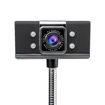 USB 2.0 com Fio Webcams1080P PC Portátil Câmera de Vídeo Ajustável do Ângulo HD LED de Visão Noturna Com Microfone preto