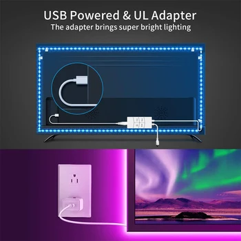 USB Alexa Tira Luzes Led Smart wi-Fi Cor de Mudar de Música de Sincronização de Controle de Aplicativo 5050 RGB