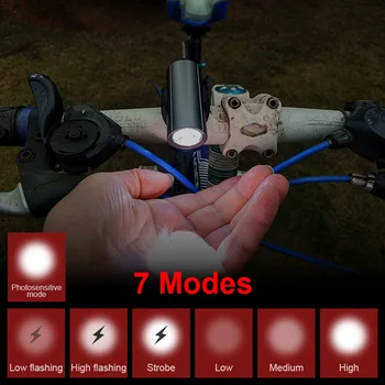USB Moto Luz Frontal XPG LED MTB Bicicleta Lâmpada da Cabeça de 350 Lúmens Recarregável Built-in Bateria de Ciclismo Farol de 6 Modos