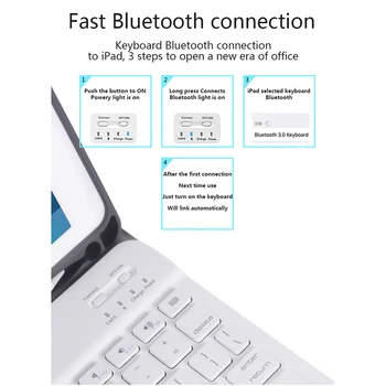 UTAI, E021 Para iPad Ar / air2 / pro9.7 / 2017ipad / 2018ipad Caso do Teclado, Dormir / Acordar com Retroiluminação Caso o Teclado Bluetooth