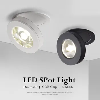 Ultra-Fino Led Downlight Recessed do DIODO emissor de luz círculo de Luz de Alumínio de Alta Qualidade Dobrável Rotação de 360 graus Spot led de 3W dimmable 5W 7W