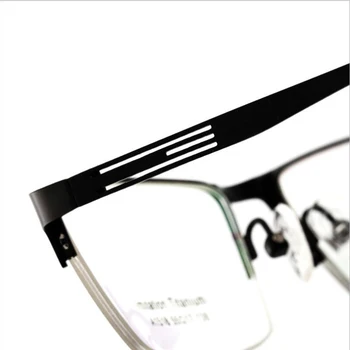 Ultraleve Liga de Titânio Homens de Negócios Óptico de Armações de Óculos , Metade do Quadro Aberto de Metal Prescrição Miopia de Vidro Moldura F614