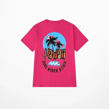 Ulzzang Engraçado De Impressão De Cor Rosa T-Shirt Dos Homens Ins Style Algodão Maré Marca De T-Shirts Homens Hip Hop Skate Amantes De Casal Superior Tee